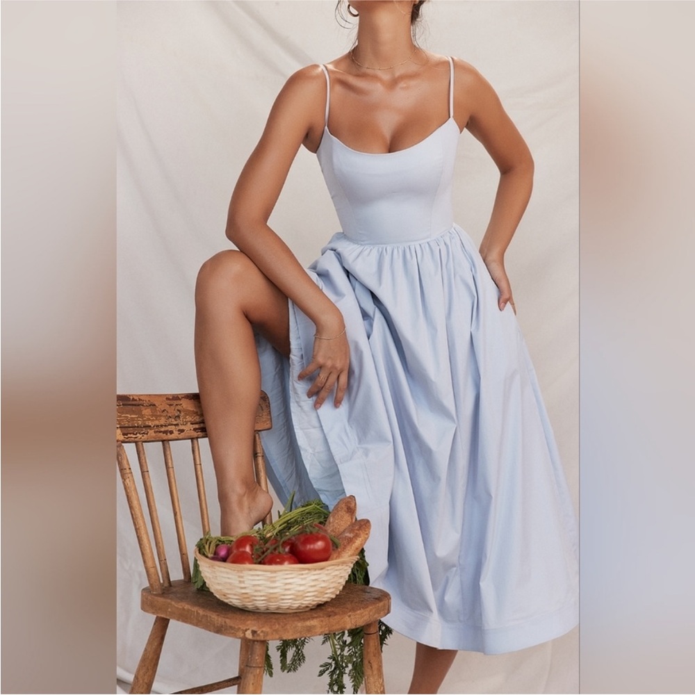 House of CB Lolita blue midi corset dress